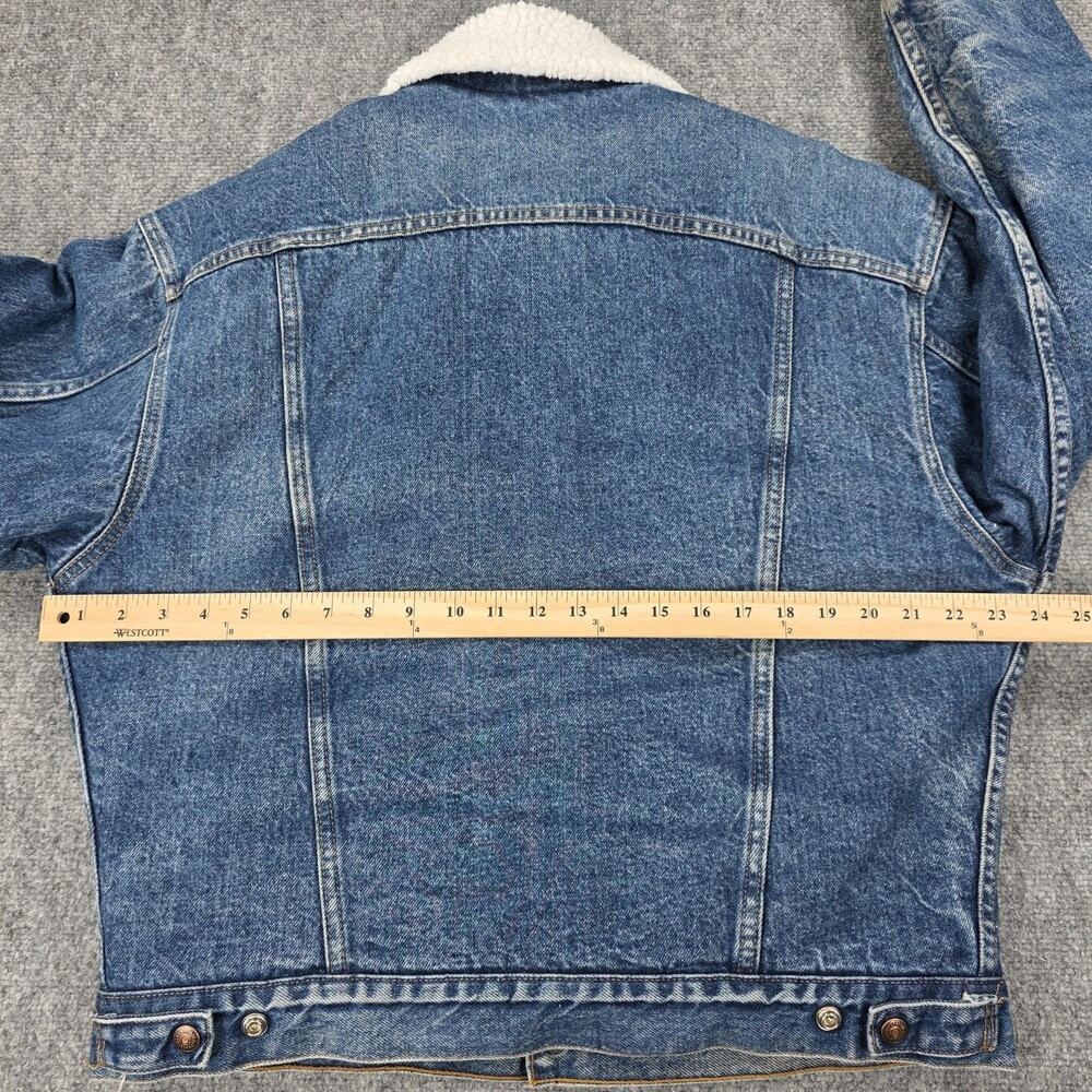 Levis Jacket Mens Medium Blue Sherpa Lined Denim Trucker Coat 70609-0216 Winter - Picture 6 of 16